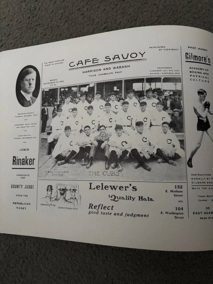 1906 vintage  World Series full program Chicago Cubs / White Sox- REPRODUCTION! - Image 4 of 4