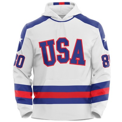 USA Hockey Miracle on Ice 1980 Jersey Authentic White Youth Hoodie