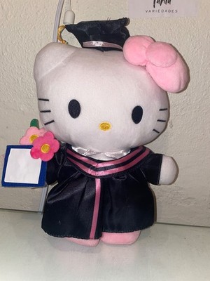 Hello Kitty Graduado Peluche Graduación Gorra Vestido Borla Flores Etiqueta Rega