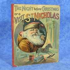 1888 THE NIGHT BEFORE CHRISTMAS Color Illustrated VISIT FROM ST NICHOLAS