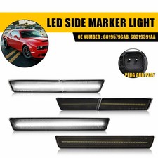 White Led Front Side Marker Lights For 2018-22 Dodge Challenger Srt Rt Widebody