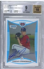 2008 Bowman Chrome Prospects Prospect Jordan Zimmermann BGS 9 MINT Auto 3g3