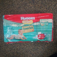 Sz 2 Huggies Hawaiian Limited Edition Lil Snugglers 33 Diapers Tropical Baby