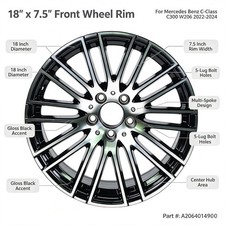 18x7.5 Front Wheel Rim For 2022mercedes-benz C300 A2064014900 18x7.5 Front Wheel Rim For 2022mercedes-benz C300 A2064014900