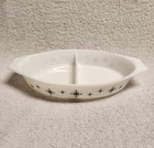 Vintage Pyrex Black Compass Atomic Starburst  Divided Casserole Dish 1-1/2 Quart