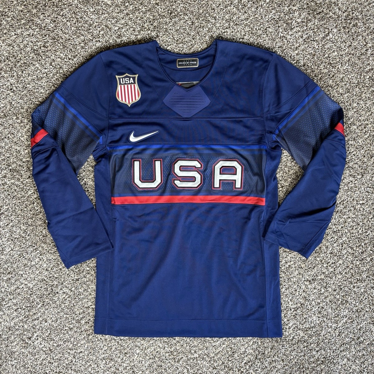Nike Team U.S.A. Hockey Jersey Shirt Sweater Navy Blue $130 Men