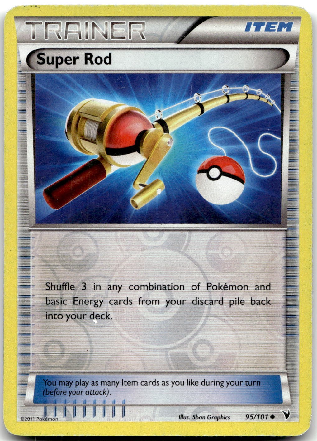 Super Rod 95/101 Uncommon Noble Victories Pokemon Reverse Holo Moderately Played