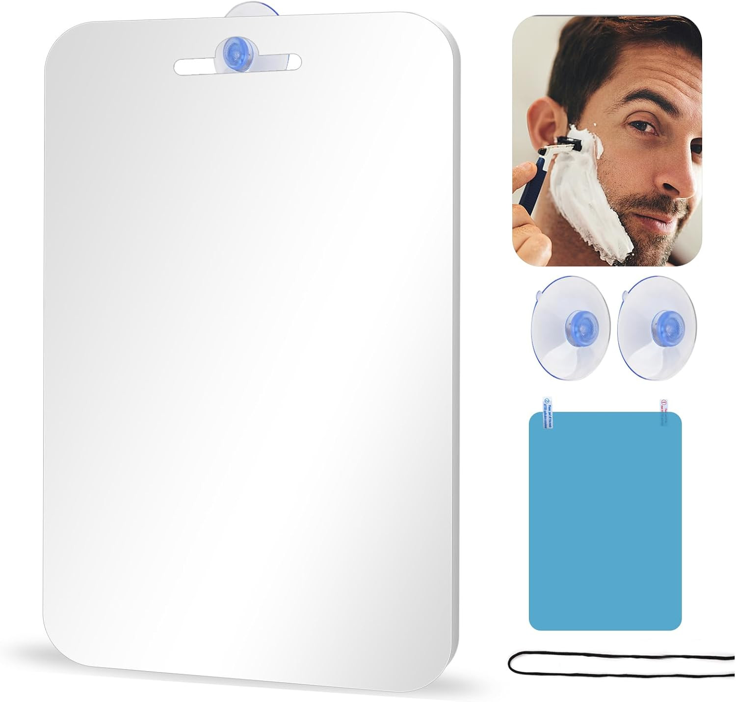 Duschspiegel Rasierspiegel Antibeschlag Saugnapf 18x25cm unzerbrechlich