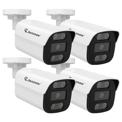 JENNOV 4K 8MP Audio PoE Security IP Camera Outdoor AI Color Night Vision for Onvif NVR