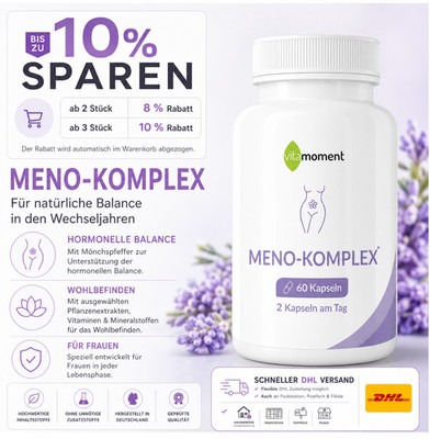 Meno Komplex Kapseln   Wechseljahre Frauen Hormonbalance Nahrungsergänzung