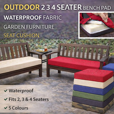 Garden Bench Cushion seater Outdoor Summer Patio Furniture 3 Seat Long (colors)