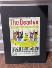 Original THE BEATLES "Yellow Submarine" 1968 Film Poster On Bainbridge Board 80
