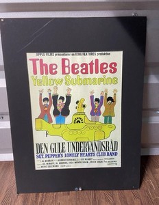 Original THE BEATLES "Yellow Submarine" 1968 Film Poster On Bainbridge Board 80
