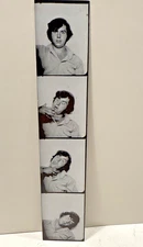 Vtg 80s Photo Booth Strip Double Sided Man Joking Pretending to Choke Himself