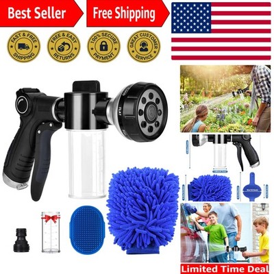 Durable Foam & Rubber Hose Nozzle - High Pressure Cleaning with Gloves Included