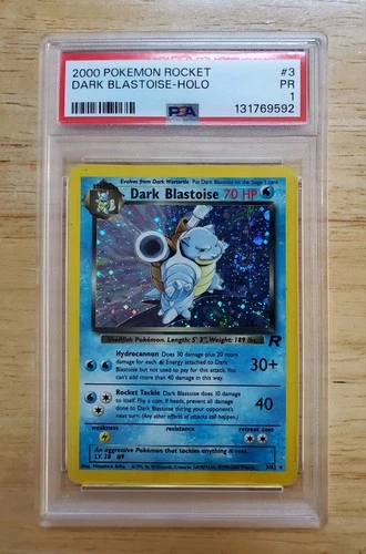 Pokemon PSA 1 Poor 2000 Dark Blastoise Holo Card Swirl