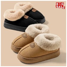 Fleece Lined Winter Slippers Men Women Ankle Cover Thick Sole Lightweight EVA