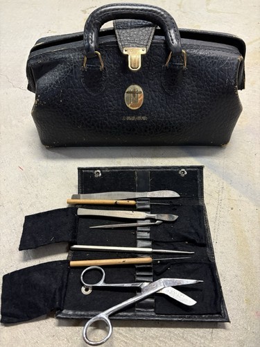 Original Eli-Lilly Doctors Bag with Koch Instruments Leather
