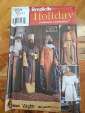 Sewing Pattern Simplicity 7031 Size XS-M Mens Nativity Scene Costume Cosplay