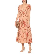 NWT LoveShackFancy Carlton Dress Pink Lemonade Orange Size 10 
