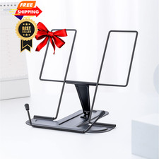 MSDADA Metal Book Stand for Desk, Adjustable Reading Rest Holder, Black
