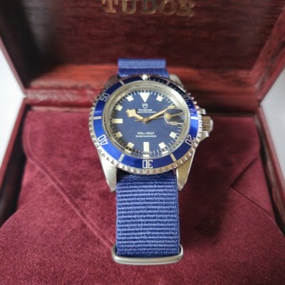 Generalüberholte Herrenuhr Tudor Submariner 9411/0 Marineblau Schneeflocke Vintage 