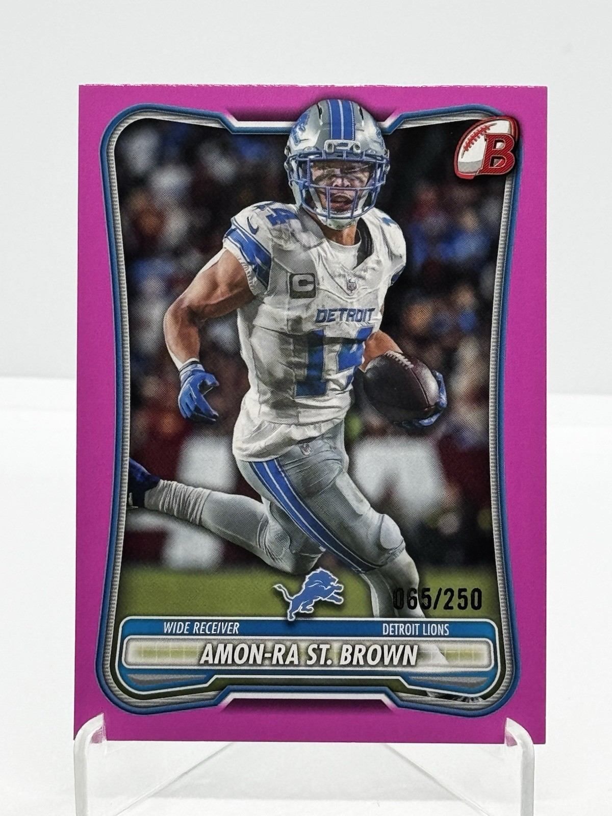 Amon-Ra St. Brown 2026 Bowman Football #32 Pink Paper /250 Detroit Lions