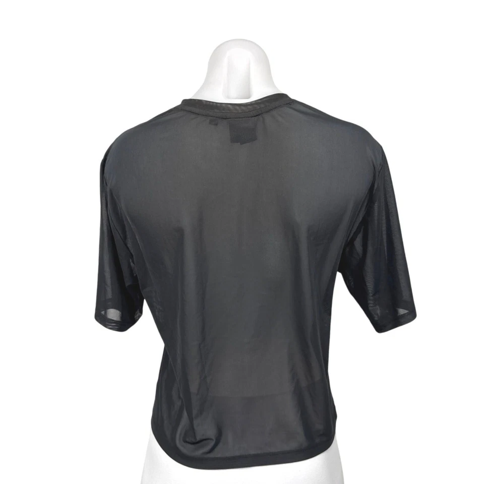 Camiseta Top Spyder Active Para Mujer Negra Malla Transparente Manga Corta Ropa Activa S Foto 2 de 4