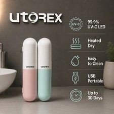 UTOREX Ronde UV-C Cordless Rechargeable Portable Toothbrush Sterilizer Sanitizer