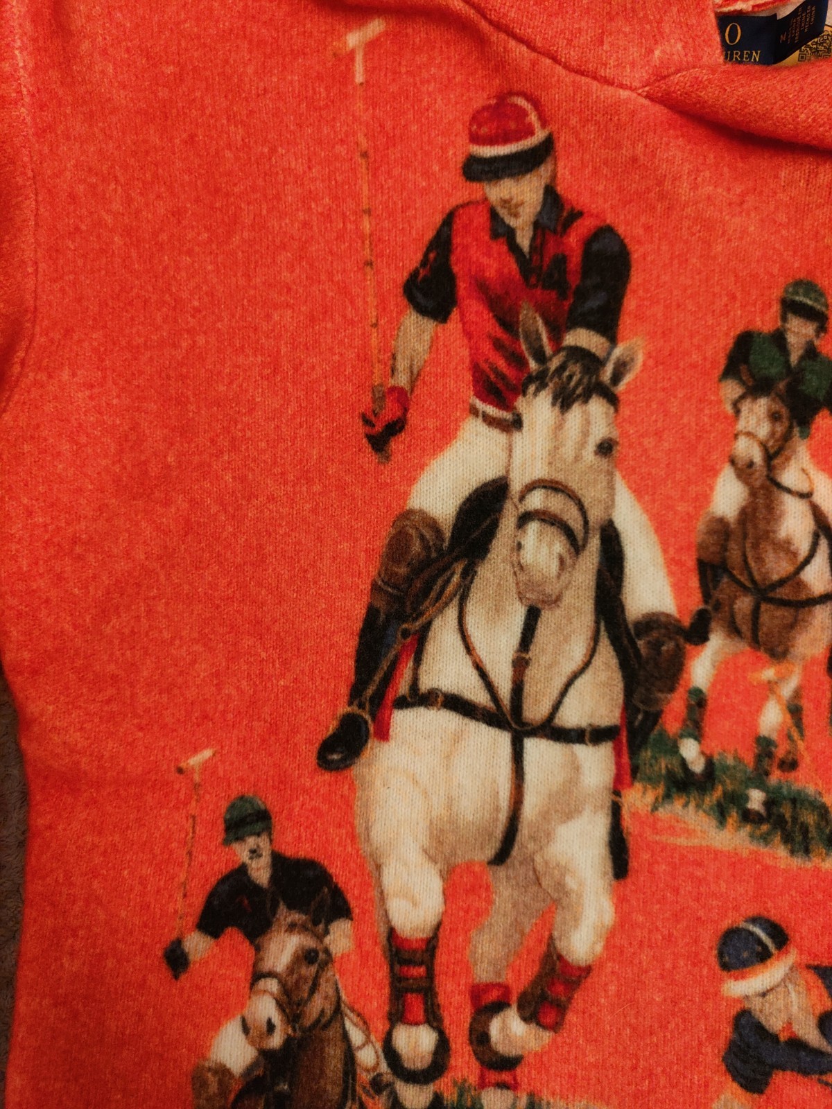 Polo Ralph Lauren 100percent Wool Vintage Style Hoodie The Five Horsemen RRP £325 image 5
