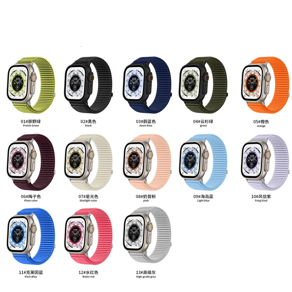 Correa de nailon pulsera para Apple Watch correa 40 41 42 44 45 46 49 mm ultra pulsera Foto 2 de 4