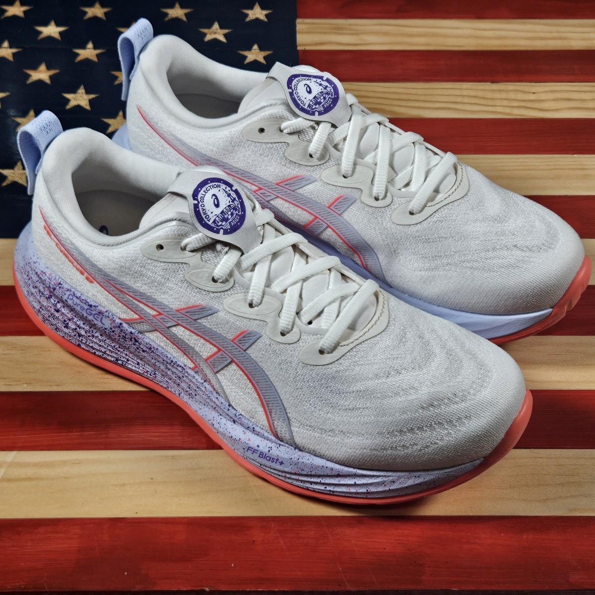 Asics Gel Cumulus 27 TOKYO WHITE/PURPLE Running Shoe SAMPLE