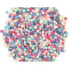Sequins - Paillettes - Rond - 6 mm diamètre - Couleurs pastel - 100g