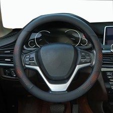 Leather Steering Wheel Cover for Chevy Silverado 1500 2500 3500, for GMC Sier...