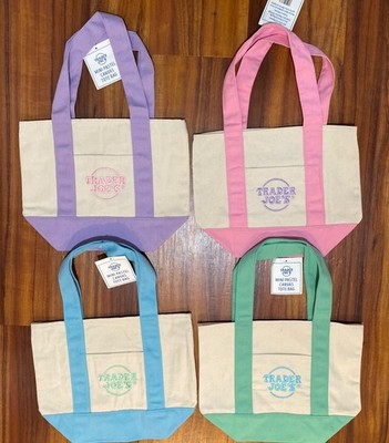 Spring 2026 Trader Joe s Mini Canvas Tote Bag Set (4 Colors)