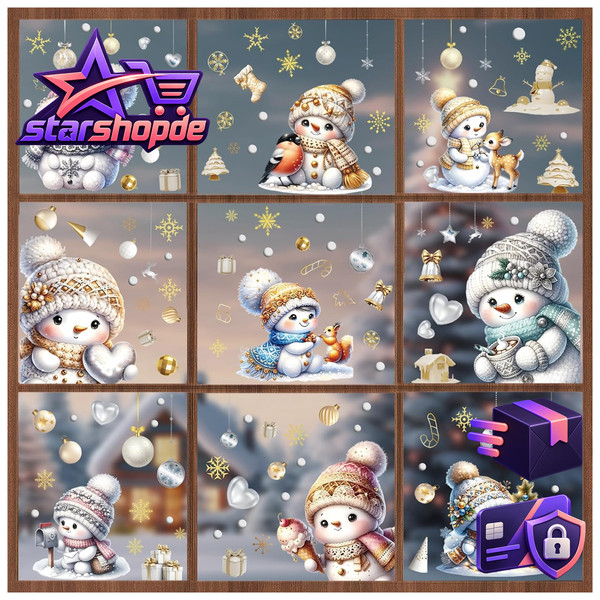 Fensterbilder Weihnachten Selbstklebend Weihnachtsdeko 195 StüCk Deko-image
