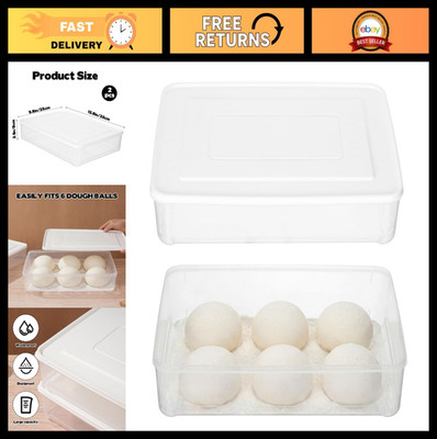 2 Pack Clear Pizza Dough Proofing Box - Stackable Sealed Fermentation Containers