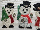 Lot of 4 Vintage Melted Plastic Popcorn Snowman Christmas  Holiday Decorations  — photo 7