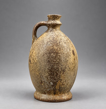 Antike Salzbeschichtete Steingut-Flasche Krug Flagon 19. Jh. &ndash; Tolle Patina