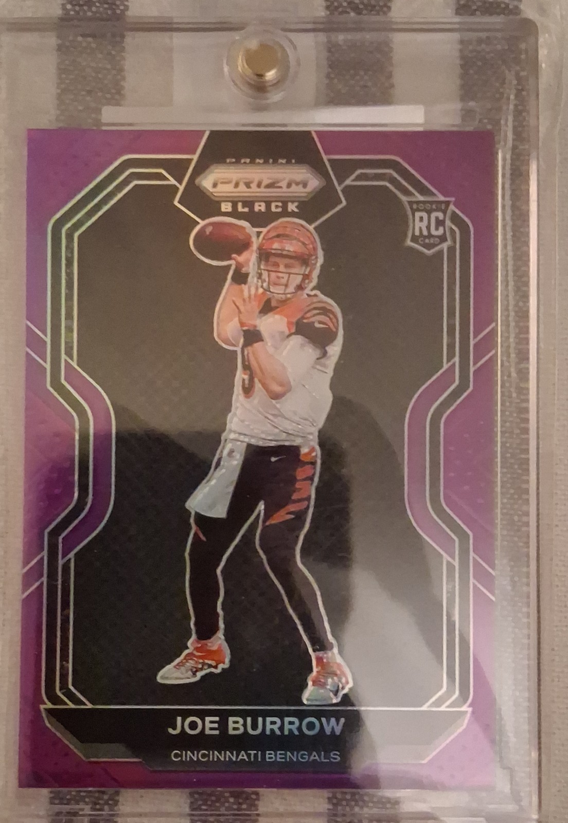 2020 Panini Chronicles - Prizm Black Joe Burrow #PB-1 Purple 81/125 (RC)