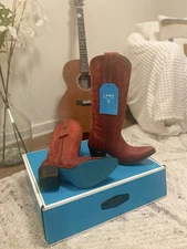 Lane OFF THE RECORD Womens Cowboy Boots 8 smoldering Rudy  Mid Calf Tall