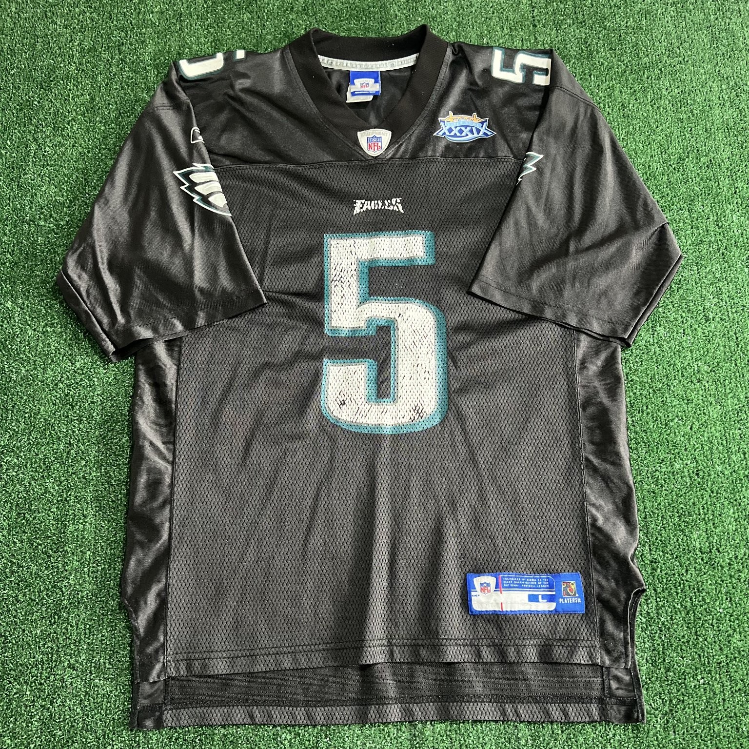 Vtg reebok philadelphia eagles football jersey mens large #5 nfl super bowl y2k