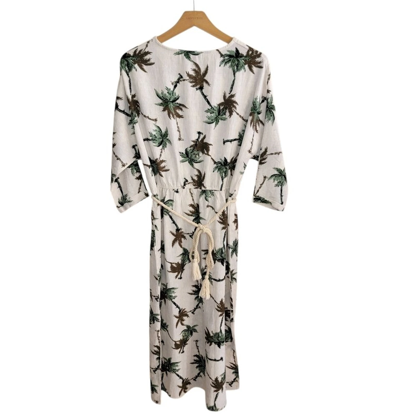 PALM ANGELS Abito Forum Los Angeles California Abito midi media stampa palma tropicale