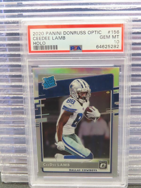 2020-donruss-optic-ceedee-lamb-rated-rookie-silver-holo-prizm-156-psa