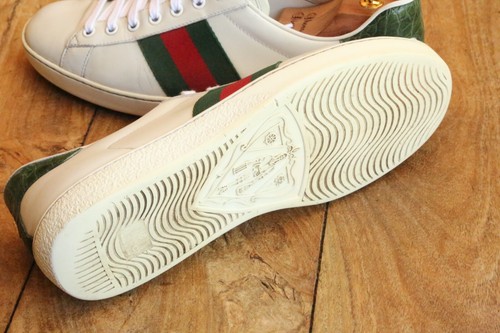 Gucci Ace Weiß Leder Krokoleder Schuhe Turnschuhe Sneaker Herren UK 7 US 8 EU 41 - Bild 7 von 11