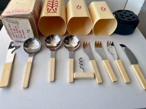 Gabeln Löffel Messer Tasse.Set.Picknick Werkzeug.Tourismus Jagd Angeln.Vintage.UdSSR. - Bild 8 von 11