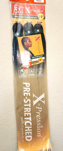 X-pression Expression 100% Kanekalon 3X Braid Hair Pre-Stretched 58 ...