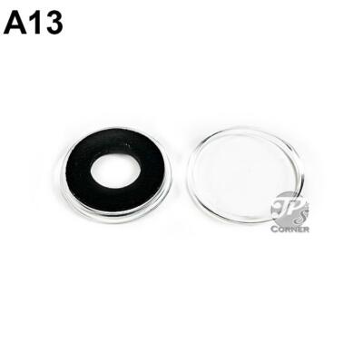 AirTite A13mm (.511'') Coin Holder Capsules with Black Rings, Quantity of 20