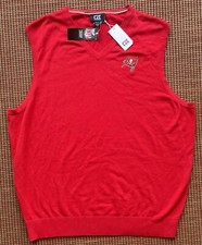 Tampa Bay Buccaneers NFL Suéter Chaleco Cuello Redondo Rojo Talla XL Cutter & Buck NUEVO