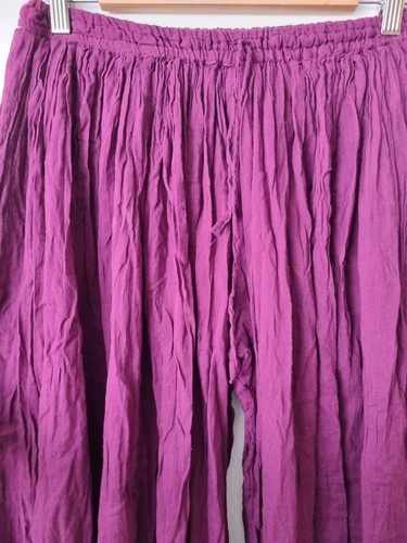 NEW SRISHTI Purple 100% Cotton Harem Trousers Size Medium W30-36 L36" - Picture 2 of 8